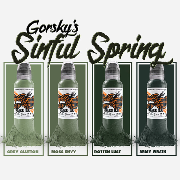 Damian Gorski Sinful Spring Set | World Famous Tattoo Ink | 1oz