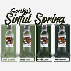 Краска World Famous Tattoo Ink Damian Gorski Sinful Spring Set (4 пигмента)