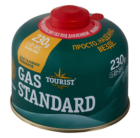 Газ баллон GAS STANDARD (TBR-230) для портативных приборов - резьбовой, «Tourist»