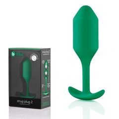 Зеленая пробка для ношения B-vibe Snug Plug 2 - 11,4 см. - 