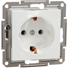 РОЗЕТКА С/У 1-ГНЕЗДО С/З 16A ВИНТОВЫЕ КЛЕММЫ МЕХ БЕЛЫЙ ASFORA /SCHNEIDER/