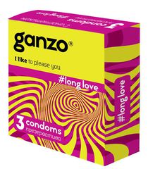 Презервативы с анестетиком для продления удовольствия Ganzo Long Love - 3 шт. - 