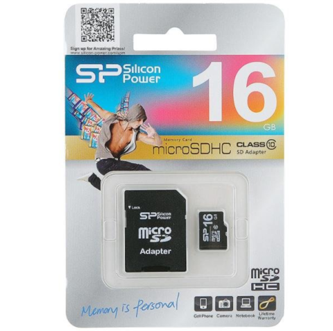 Карта памяти Silicon Power MicroSDHC 16GB Class 10 до 40MB/s