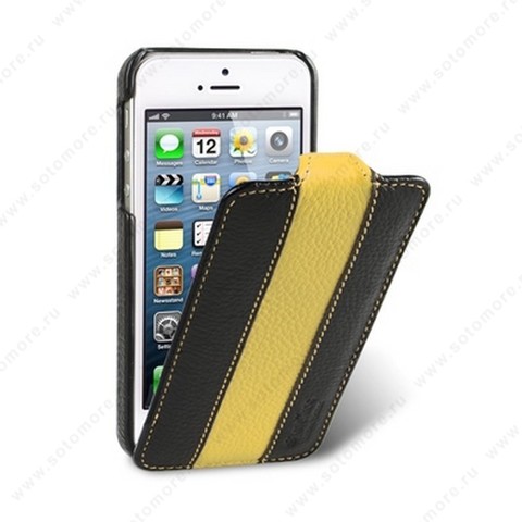 Чехол-флип Melkco для iPhone SE/ 5s/ 5 Leather Case Limited Edition Jacka Type (Black/Yellow LC)