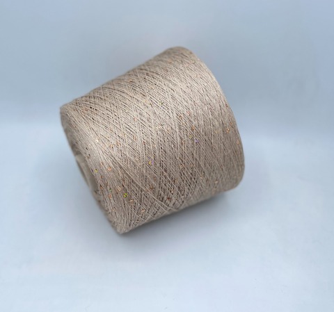 Filati Naturali (пр.Италия),art-Lino, 320/100гр, 100%Лен+пайетки+люрекс, цвет-Бежевый, арт-28100