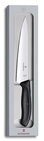 Нож Victorinox разделочный, лезвие 22 см, черный (подарочная упаковка)
