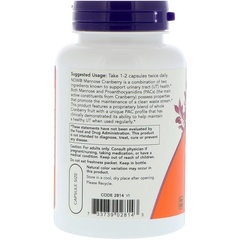 Now Foods, Клюква с маннозой, 90 вегетарианских капсул