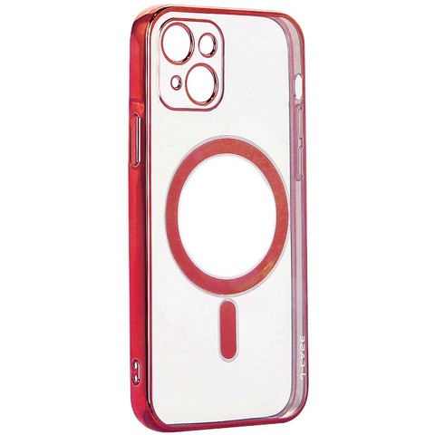 Силиконовый чехол J-case с магнитом (MagSafe) для iPhone 13 (6.1) 2021 (Красный)
