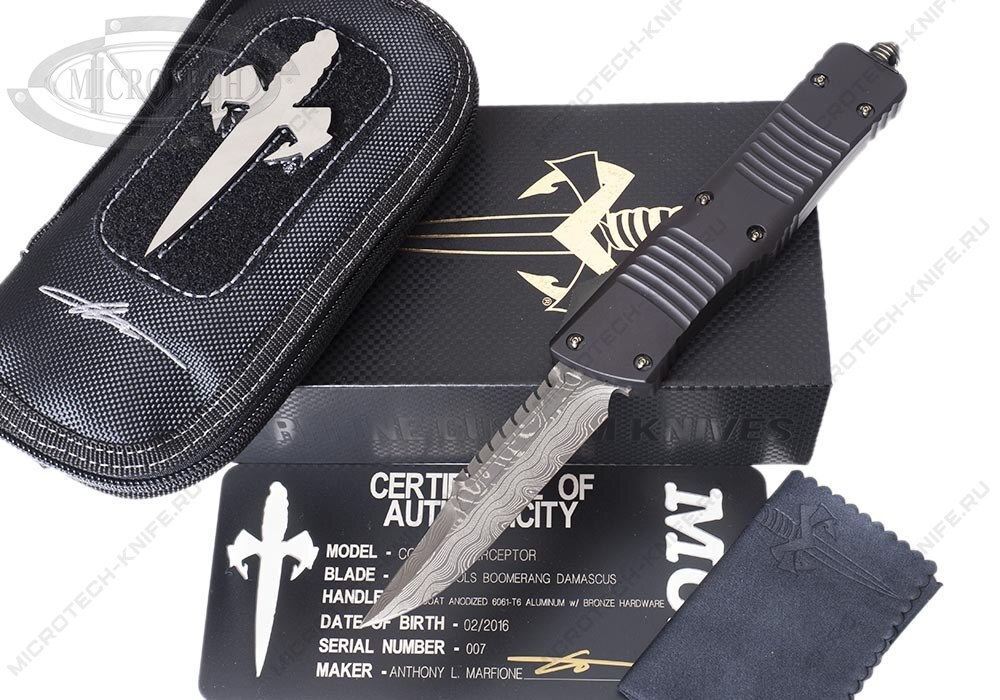 Нож Microtech Combat Troodon Interceptor Custom Damascus