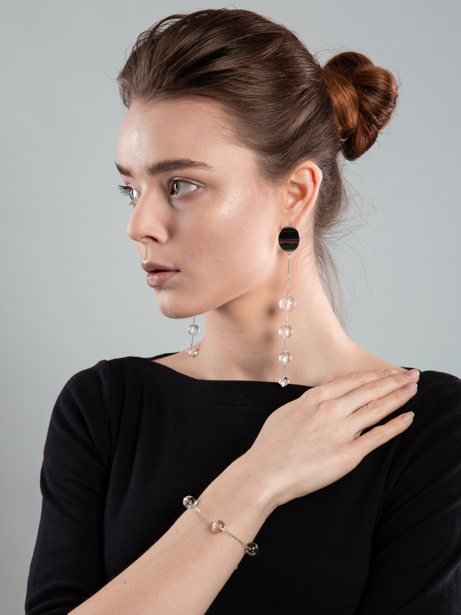 Серьги из горного хрусталя