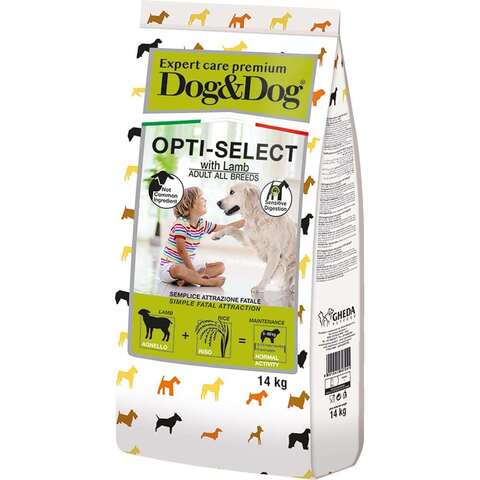 Dog&Dog Expert Premium Opti-Select сухой корм для взрослых собак (ягненок) 14кг