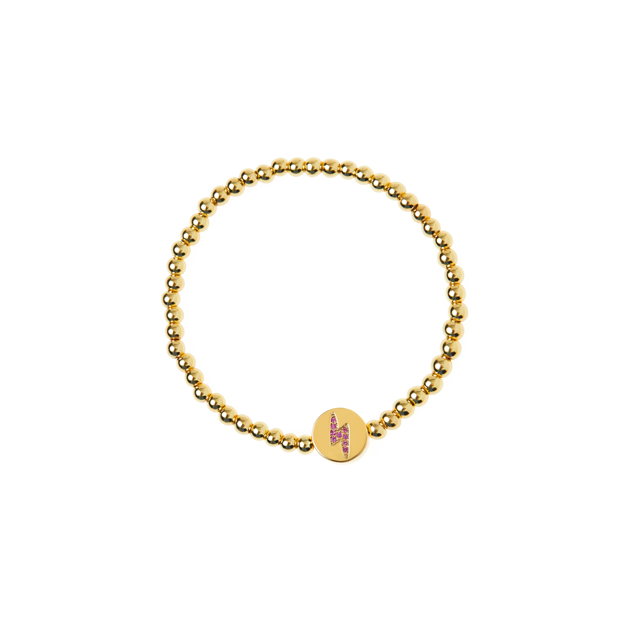 DÉJÀ VU Браслет Gold Lightning Crystal Bracelet - Pink déjà vu браслет gold puffy heart bracelet pink