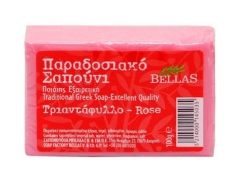 Натуральное оливковое мыло с розой Bellas 100 гр