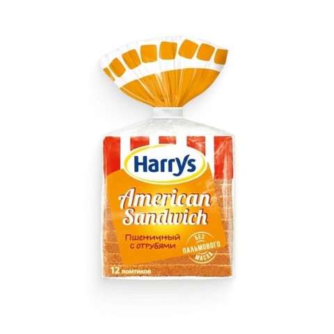 Хлеб HARRY`S American Sandwich С отрубями 515 г пакет РОССИЯ