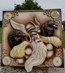 Силиконовый молд № 0132 Панно « Один и вороны»