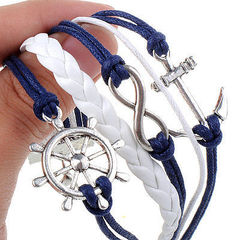 Купить Браслет в морском стиле с якорем и штурвалом в Магазине тельняшек