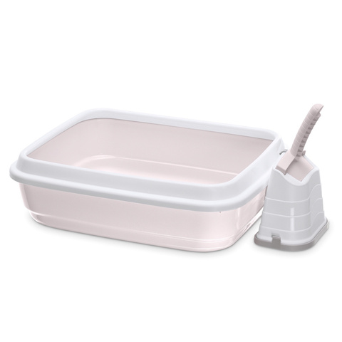 IMAC туалет-лоток для кошек DUO с совочком на подставке 59х40х28h см (Розовый)