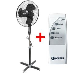 Вентилятор напольный, Lofter, FS40-A17R, 35 Вт, 3 скор, поворот, с ПДУ, в асс, FS40-A17R