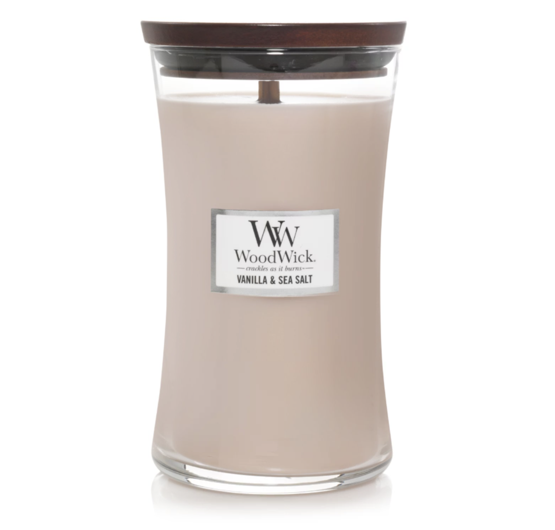 Свеча ароматическая WoodWick Sea Salt & Vanilla большая 610 г.