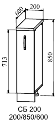 Кухня Капля шкаф нижний бутылочница 850*200