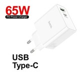 Адаптер питания на USB + Type-C Hoco C113A с быстрой зарядкой 65W (Белый)