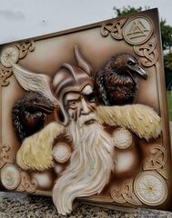 Силиконовый молд № 0132 Панно « Один и вороны»