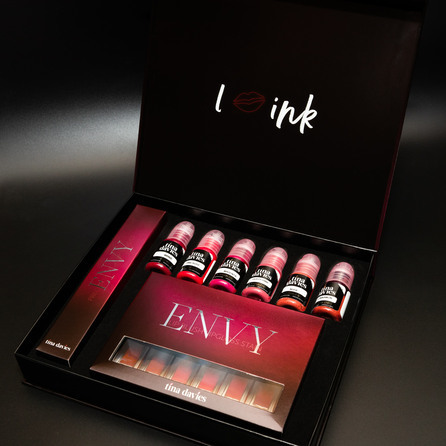 Набор пигмент для татуажа губ "Tina Davies ENVY Lip Collection" 6 пигментов, 6 карандашей, 6 помад Permablend