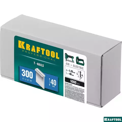 KRAFTOOL тип 300 40 мм, 5000 шт, Гвозди для нейлера (31785-40)