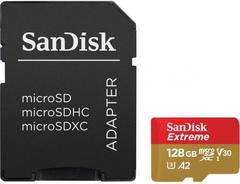 Карта памяти SanDisk Extreme microSDXC Class 10 UHS Class 3 V30 A2 160MB/s 128GB + SD adapter (SDSQXA1-128G)