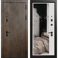 Купить Входная дверь Акцент ЮР-38 харвуд лунный ЮР-42 ZB белая с зеркалом