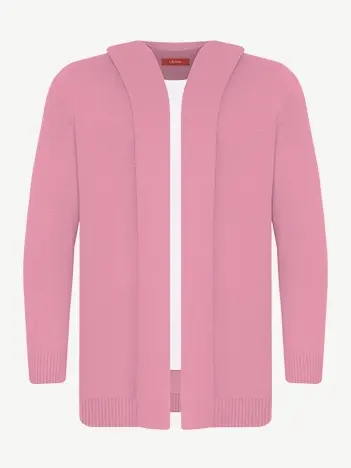 Кардиган с капюшоном из мягкой шерсти