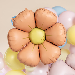 К Фигура, Цветок, Ромашка (надув воздухом), Персиковый, Сатин, 25''/64 см, 1 шт.