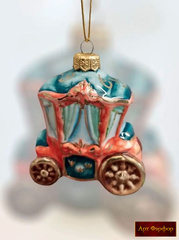 Ёлочная игрушка Карета зеленая