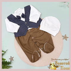 Комбинезон+шапочка детский (0-3) 260313-DR4085