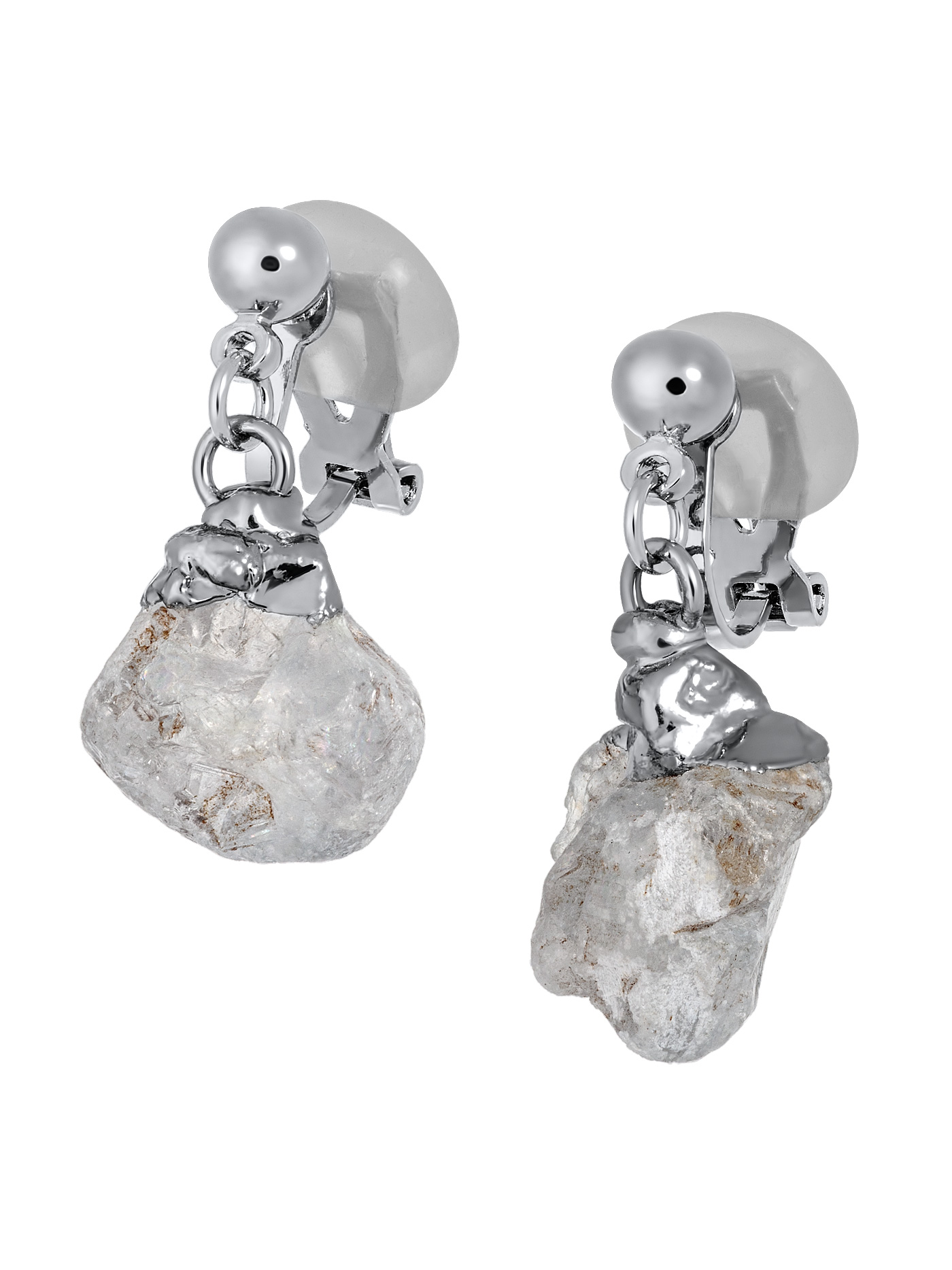 Клипсы на уши женские с аквамарином