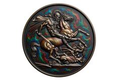 Силиконовый молд № 2286 медальон Георгий Победоносец