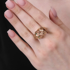 019409 - Кольцо ПАНТЕРА из золота 585 пробы крупное