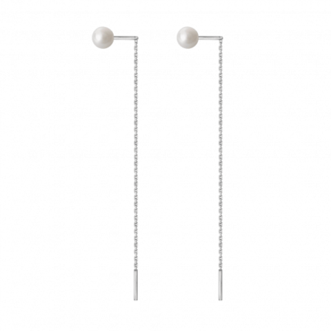 Серьги-протяжки Pearl+Chain White