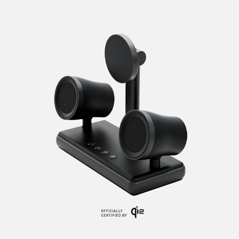 Настольное зарядное устройство со стерео колонкой Energea MagAudio Stand, Темно-серый | Gunmetal