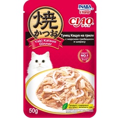 INABA Ciao консервы для кошек Тунец Кацуо на гриле с морским гребешком и ширасу 50 гр