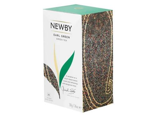 Чай зеленый в пакетиках Newby Earl green, 25 пак/уп