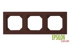 Рамка Трехместная Коричневая SLIM (Универсальный Монтаж) LIREGUS EPSILON