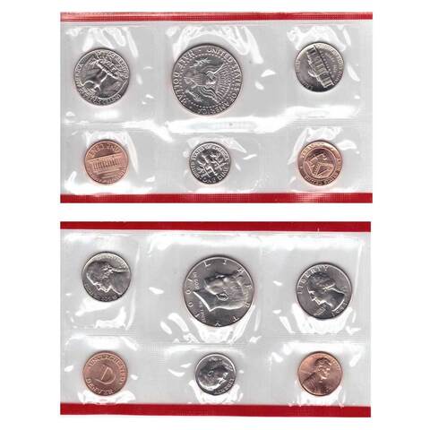 Набор США 1991 (D и P) UNC 2x(5 монет + жетон) в родном конверте. Медно-никель, медь