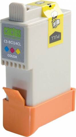 Картридж струйный Cactus CS-BCI24CL многоцветный (12.6мл) для Canon S200, S200x, S300, S330, S330, Photo i250, i320, i350, i450, i455, i470D, i475D, SmartBase MPC190, 200 Photo, MP360, 370, 390, Pixma MP110, 130, iP1000, iP1500, iP2000