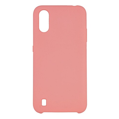Силиконовый чехол Silicone Cover для Samsung Galaxy A01 (Светло-розовый)