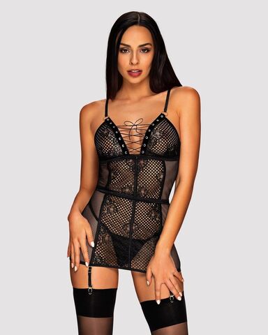 Роскошная сорочка Basitta со шнуровкой - Obsessive Sexy Basitta chemise