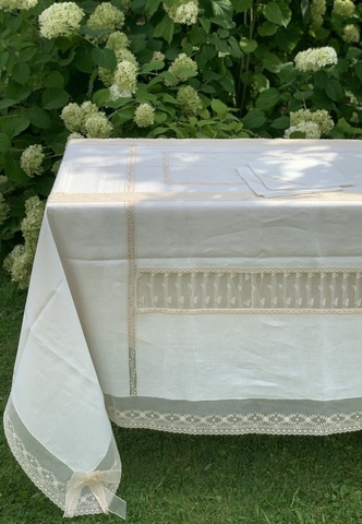 Скатерть 180x300 и 12 салфеток Palombella PM Elite шампань