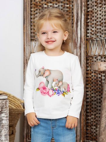 Лонгслив "Слоники в цветах"