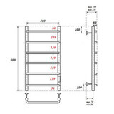 Полотенцесушитель электрический Point PN08848 П6 400x800 диммер справа, хром