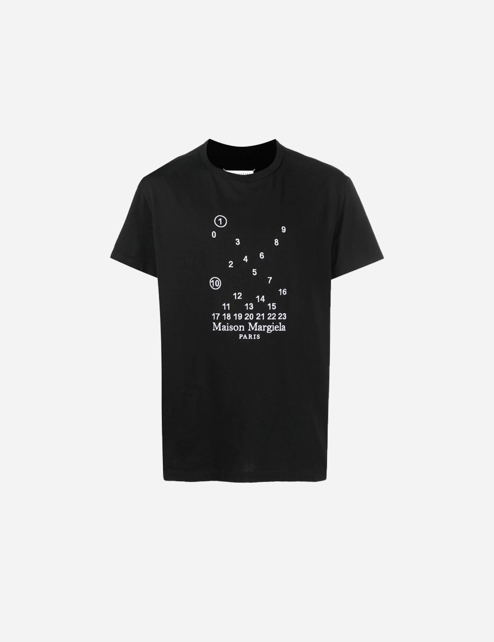 Maison Margiela Numeric logo Black T-Shirt по самой выгодной цене